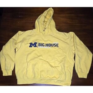 Rare J2 Sport The Big House Michigan Football Yellow‎ Unisex XL Hoodie
